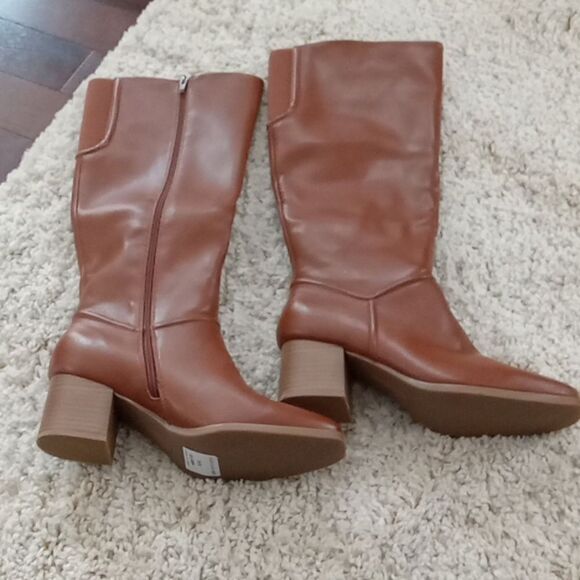 Baretraps Thalia knee high western style 2 1/4" stacked heel boot  size 9.5 NWT - Picture 5 of 8